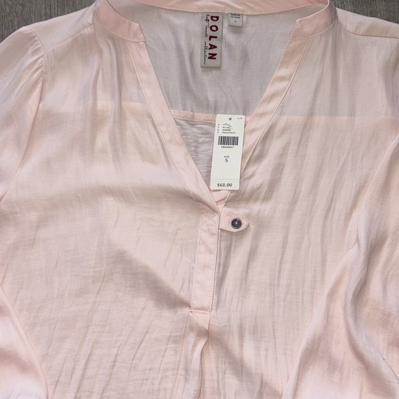 Dolan Light Pink V-Neck Blouse - Picture 6 of 8